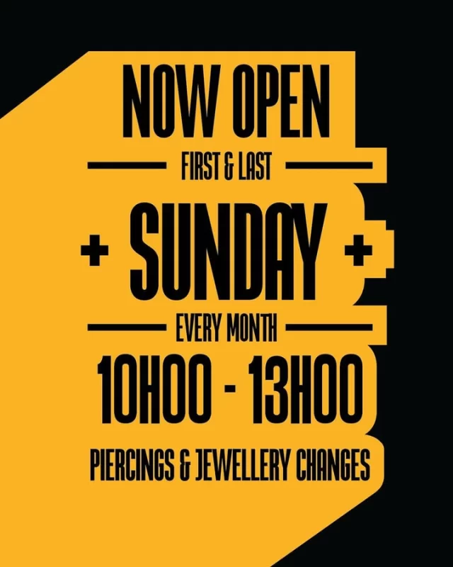 ✨ Exciting News! ✨

@piercings.with.m will now be available every first and last Sunday of the month at Modified Monkey!

⏰ 10:00 – 13:00

📍 Services include:
 • Professional Piercings
 • Jewellery Changes

Perfect for anyone who can’t make it during the week — we’ve got you covered on Sundays! 😘

Walk-ins welcome, but booking is recommended to secure your spot.

* We are located inside 📍 @jadedink_ 
* Call or WhatsApp us on📱 084-600-5263
* Find us on 💻 www.modifiedmonkey.co.za

#piercings #openonsunday #jewelleryupgrade #junior #walkins #firstandlast #available #piercer #juniorpiercer #feelgood