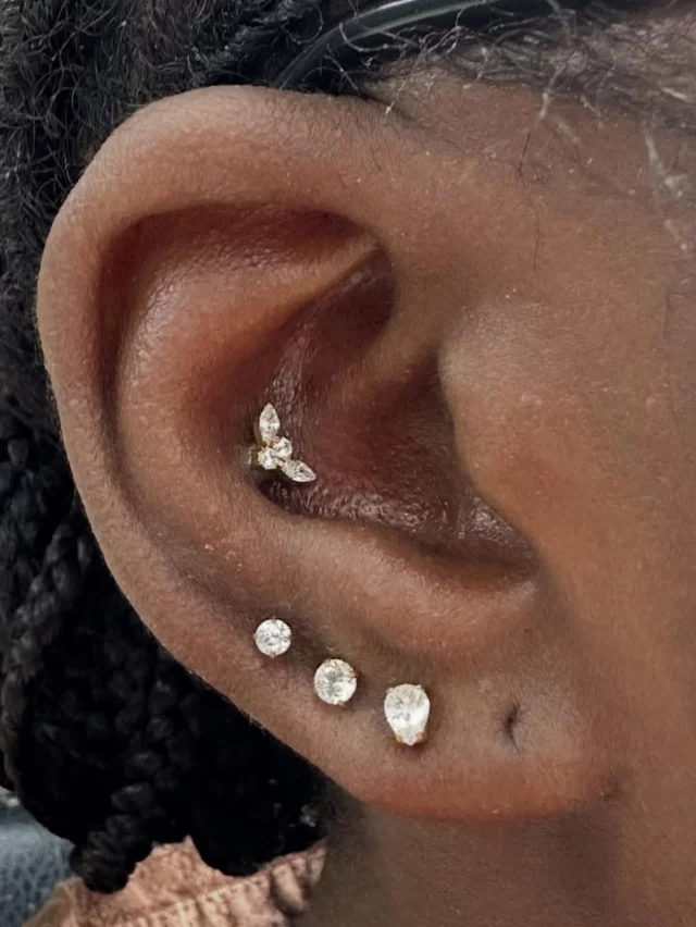 ✨ A full ear glow-up in Gold PVD ✨

This beautiful client popped in for a complete jewellery makeover — and the transformation speaks for itself.
Soft sparkle, balanced shapes, and a layout that compliments her natural ear anatomy perfectly.

✨ Lobe upgrades (2nd, 3rd & 4th):
• Pear CZ tops in the second lobes
• 3mm Prong-Set CZ for the third
• Petite 2.5mm Prong-Set CZ for the fourth

🌿 Conch upgrade:
• Our popular Fairy top — delicate detail with just the right amount of shimmer

💛 All pieces are from our Gold PVD titanium range
🐒 Designed, paired & placed by @dwane_oelofse 

A little luxury goes a long way — especially when it’s done with intention.

 • We are located inside 📍 @jadedink_ 
 • Call or WhatsApp us on 📱 084-600-5263
 • Find us on 💻 www.modifiedmonkey.co.za

#earmakeover #earcuration #goldpvd #titaniumjewellery #lobepiercing #conchpiercing #sparkleupgrade #modmonkey #modifiedmonkey #jadedink #precisionplacement #bodypiercing #earstyling