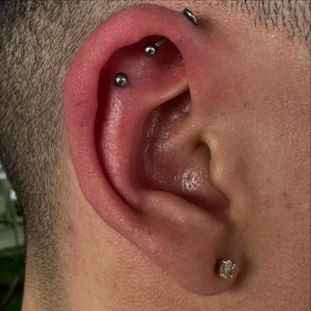 Floating Industrial Start ⚙️

This is the beginning of something epic. Garon originally wanted a traditional industrial piercing, but his anatomy had other plans — so we improvised and created a floating industrial setup instead.

💫 Crafted with precision for perfect alignment
🔩 Starting off with ASTM F136 titanium bars
💙 Final goal: anodized to a deep blue hue — Garon’s favourite colour
🧬 Once healed, we’ll connect both ends for that seamless industrial finish

Sometimes the best results come from adapting — and this one’s going to be a showstopper when complete.

* Find us📍 @thetattoogallerysa 
* Tues & Thurs from 10am - 1pm
* Every alt Saturday from 1:30pm - 5pm
* Call or WhatsApp us on📱 084-600-5263
* Find us on 💻 www.modifiedmonkey.co.za

#floatingindustrial #earproject #titanium #start #piercings #pierced #piercer #modifiedmonkey #modmonkey #tattoogallery #pierceitflauntit #anatomyspecificpiercing #flatpiercing
